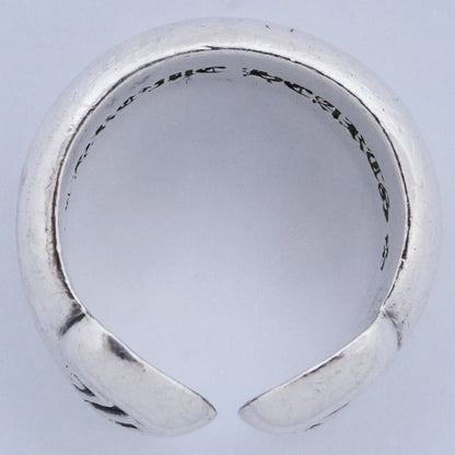 Chrome Hearts Small Scroll Label Ring Silver Size JP 4.5