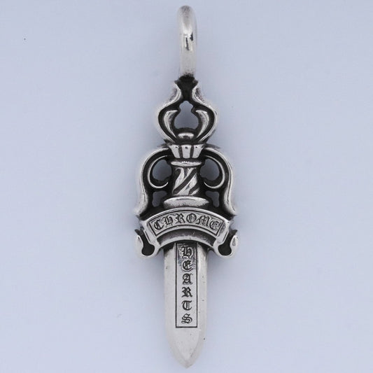 CHROME HEARTS Double Dagger Pendant Silver Size F