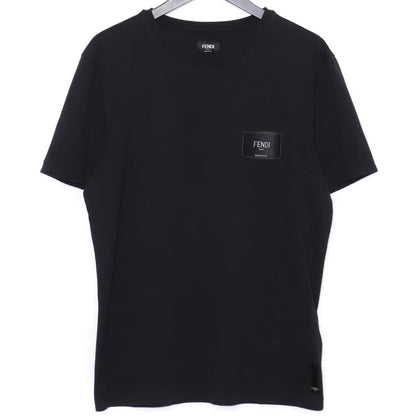 FENDI Logo Label Cotton T-Shirt Black Size L