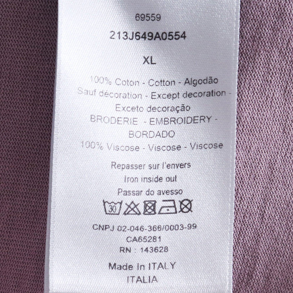 DIOR HOMM Purple Logo Mock Neck Long Sleeve T-Shirt Size XL