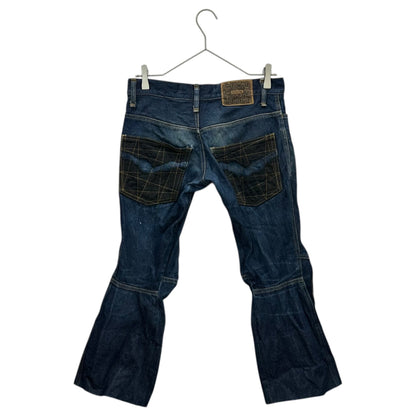 Christopher Nemeth 00s Yellow-Stitch Cropped Denim Pants Size S