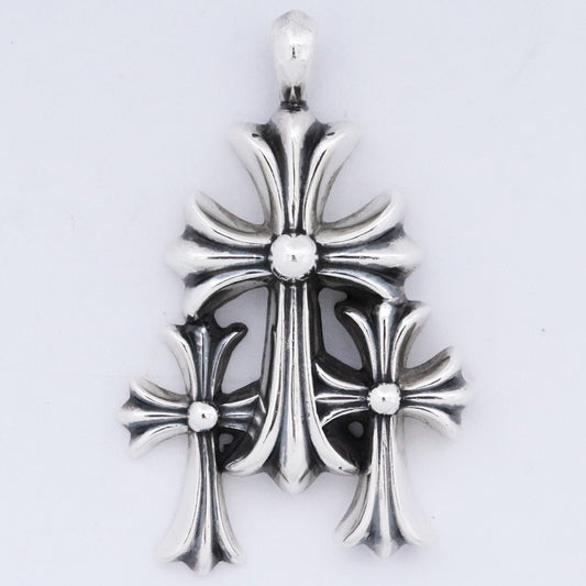 CHROME HEARTS Triple CH Cross Small Necklace Size F