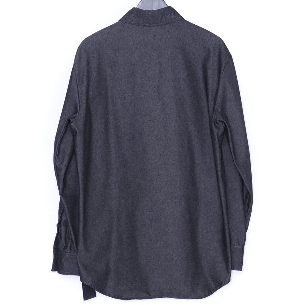 RAF SIMONS 23SS Oversized Leather Patch Shirt Black Size S