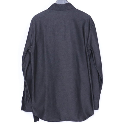 RAF SIMONS 23SS Oversized Leather Patch Shirt Black Size S