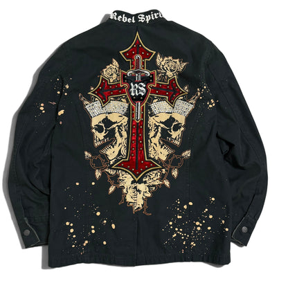 Rebel Spirit Studs Button Jacket Size M