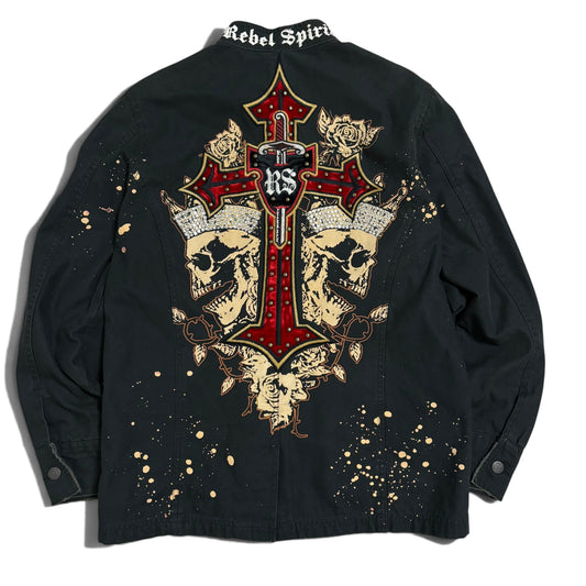 Rebel Spirit Studs Button Jacket Size M