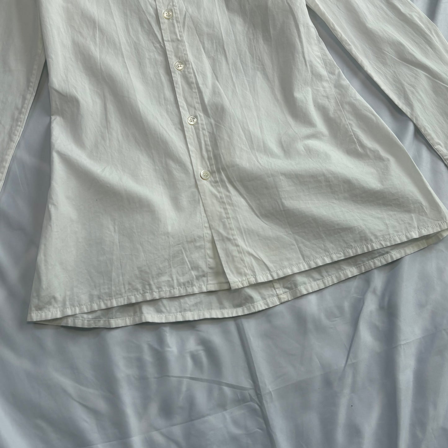 Y's 80s-90s White Cotton Flare Design Shirt Size 3