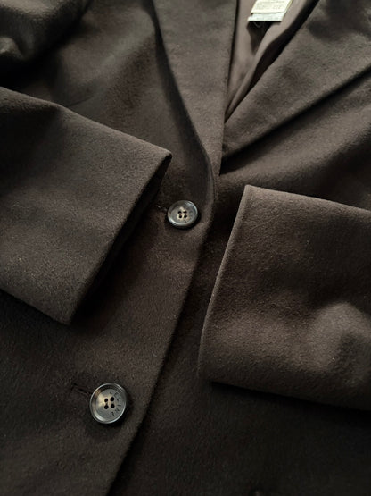 CELINE AW92 Wool Cashmere Tailored Dark Brown Blazer
