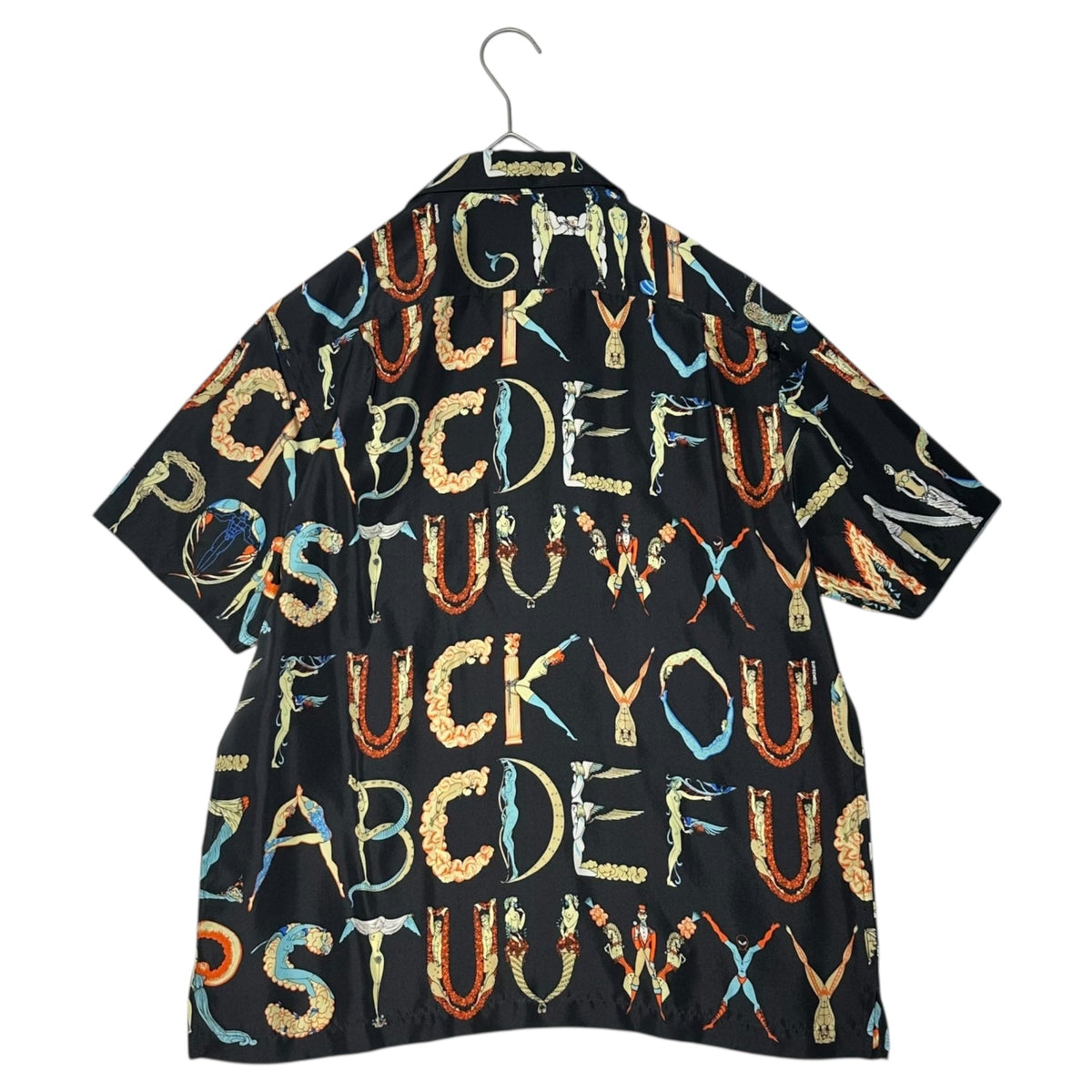 SUPREME 18SS Alphabet Silk Short Sleeve Black Multi Shirt Size S