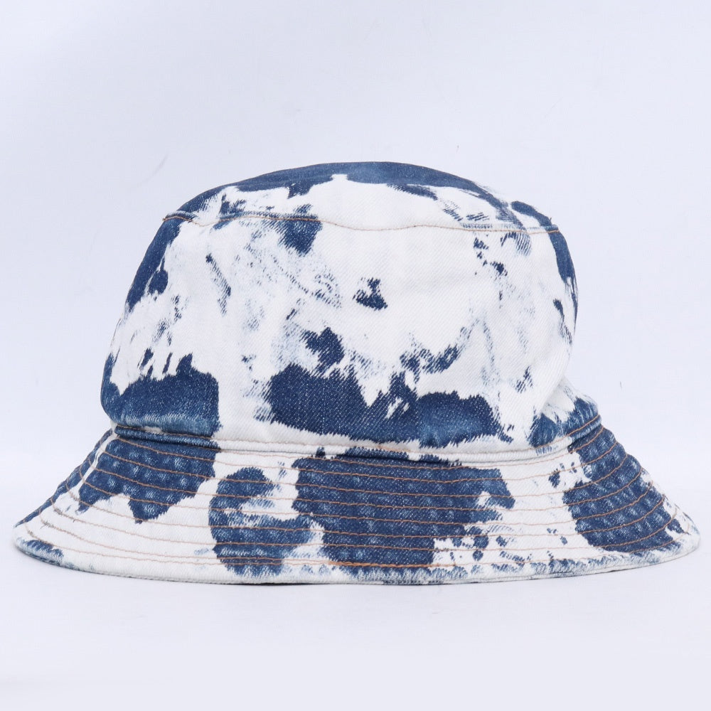CELINE Tie-Dye Bleached Denim Bucket Hat Blue Size L