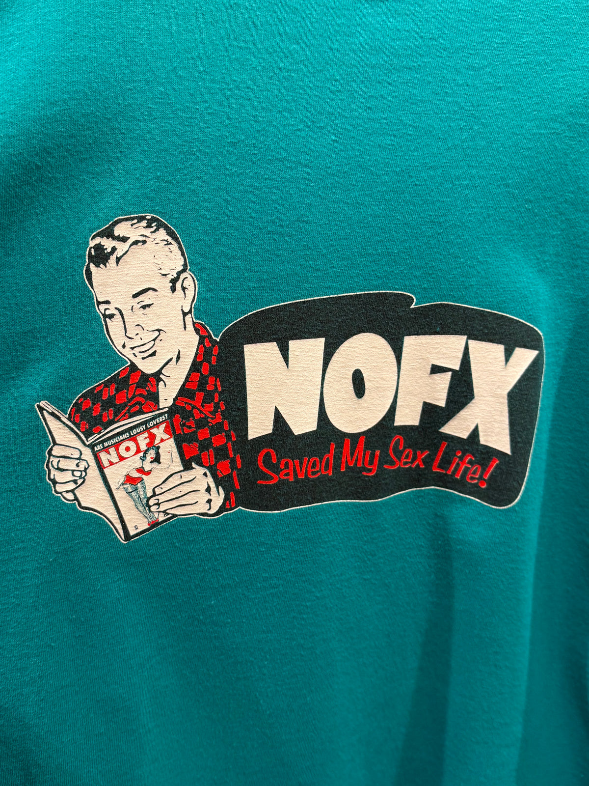 NOFX band tee Vintage 90s band graphic tee Green Size L