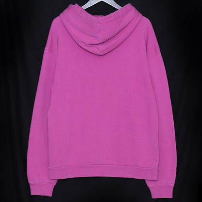 CELINE 21SS Pink Loose Cotton Logo Print Hoodie Size L
