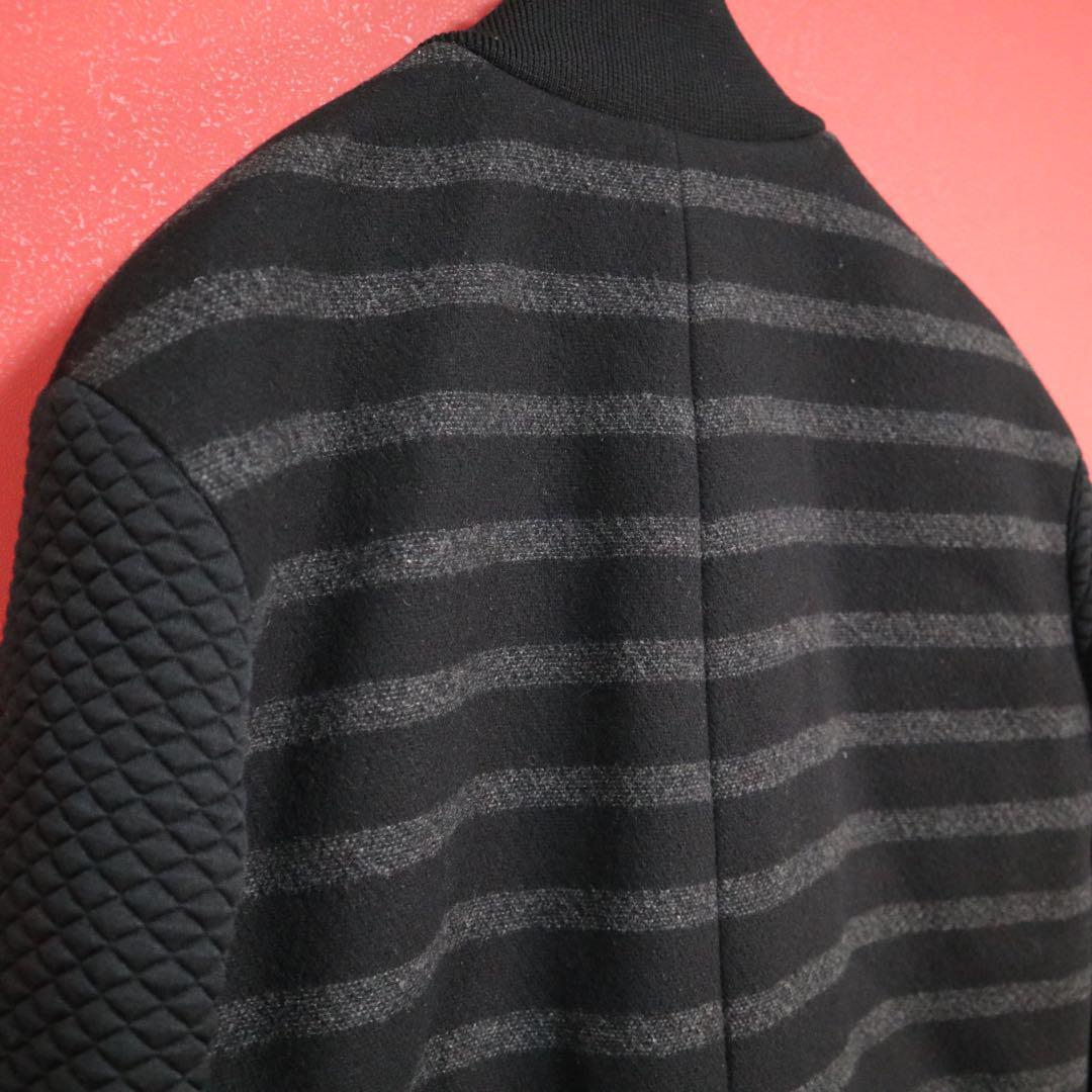 N21 Black Paneled Sleeve Zip-Up Coat Size M