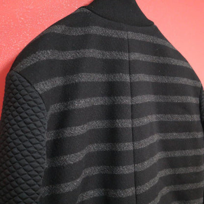 N21 Black Paneled Sleeve Zip-Up Coat Size M