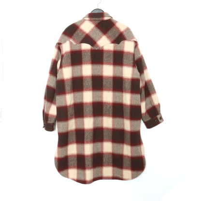 IROQUOIS Mule Flannel Check Coat Brown Size 2