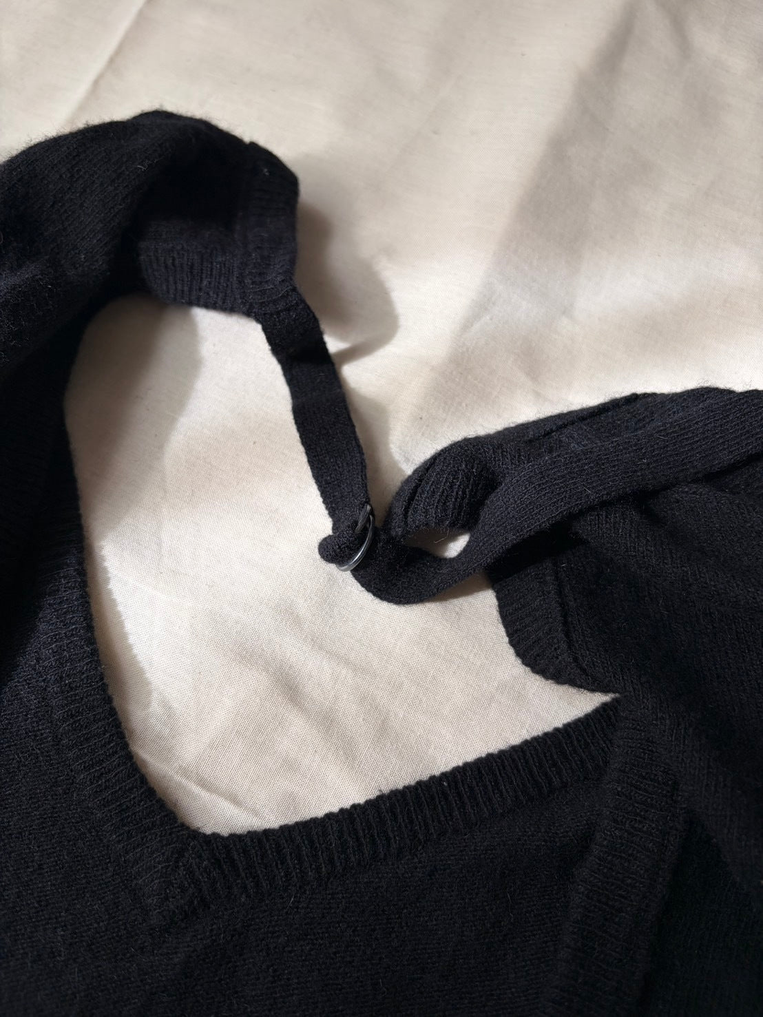 BURBERRY BLUE LABEL 00s Wool Cashmere Backless Knit Black