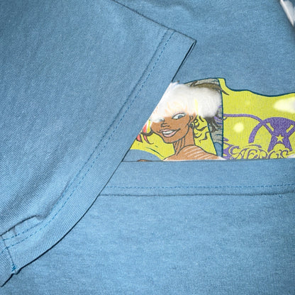 AEROSMITH 00s "GIRLS OF SUMMER" Faded Blue T-Shirt Size L