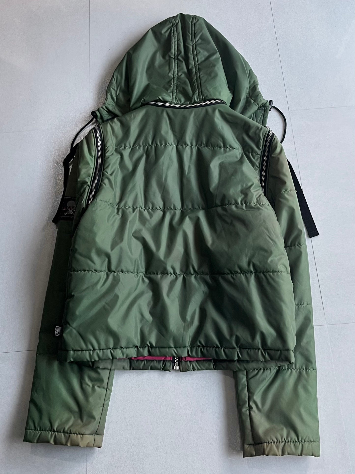 Vintage Green Nylon 'Here There' Gimmick Jacket Size XS