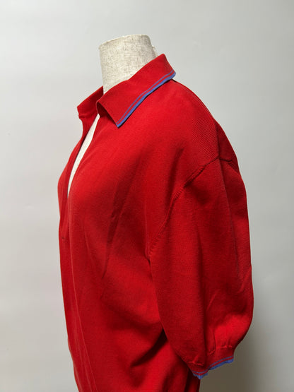 GIANNI VERSACE 1990s Red Cotton Polo Shirt