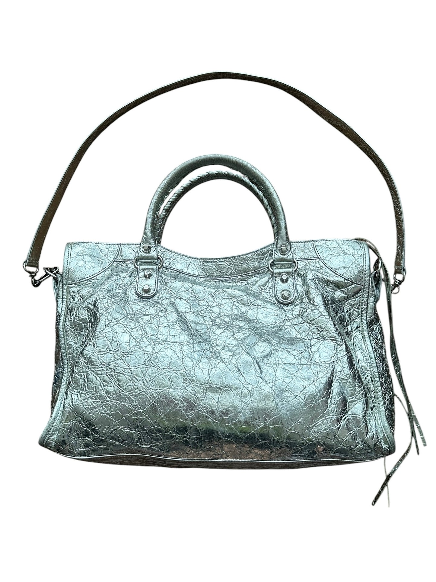 Balenciaga Silver Le City Medium Bag