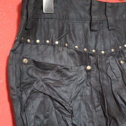 Issey Miyake 06AW Black Crinkle Pleats Studs Pants Size S