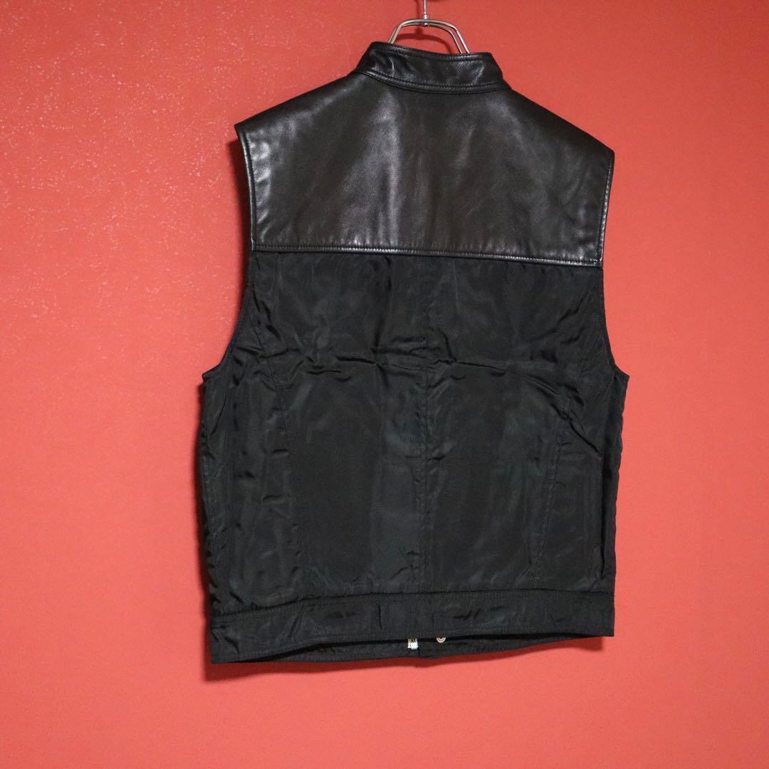 Prada Archive Leather Nylon Docking Vest Black Size S