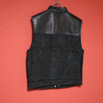 Prada Archive Leather Nylon Docking Vest Black Size S