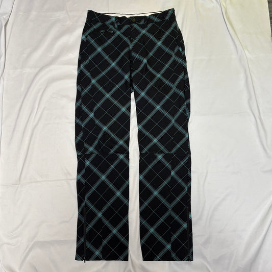 Allege. AW19 Black Blue Check Wool Gathered Pants Size 2