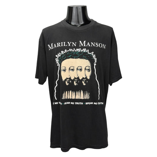 MARILYN MANSON 90s Vintage BELIEVE Christ T-Shirt Size L