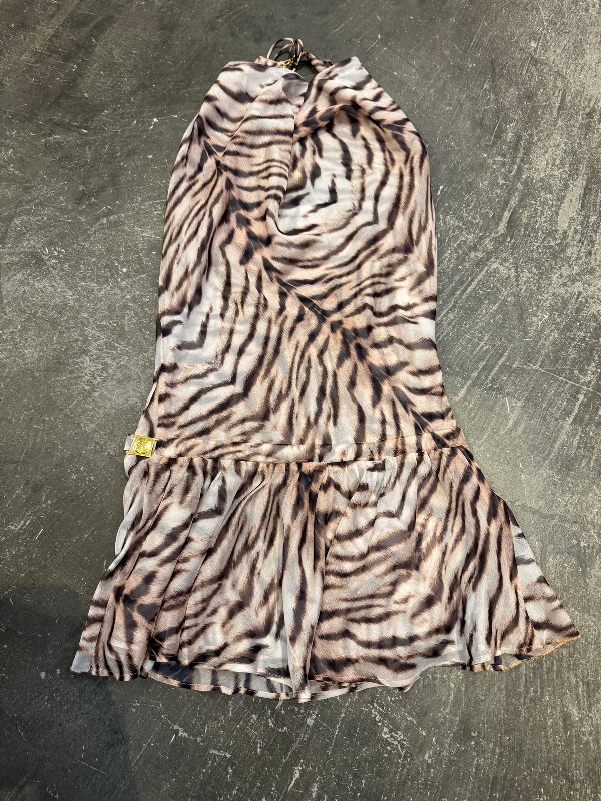 Room SERVICE Light Gold Tiger Polyester Pants Size S