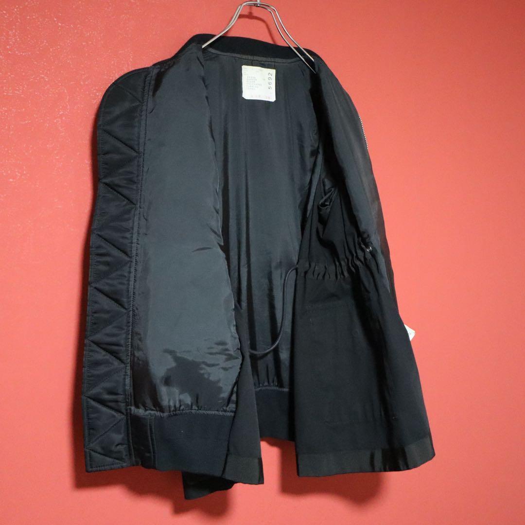 sacai 21AW Nylon Twill Drawstring MA-1 Jacket Black Size 1