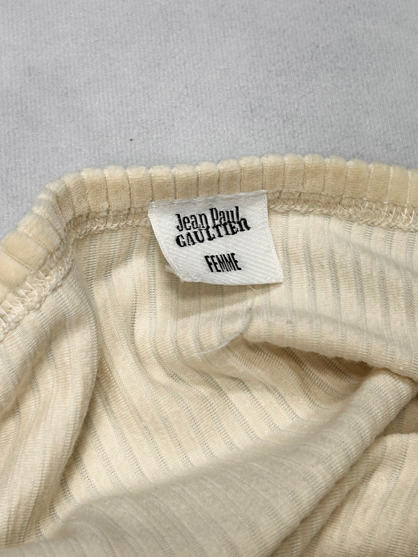 Jean Paul GAULTIER FEMME 1990s High Neck Knit Beige Size XS
