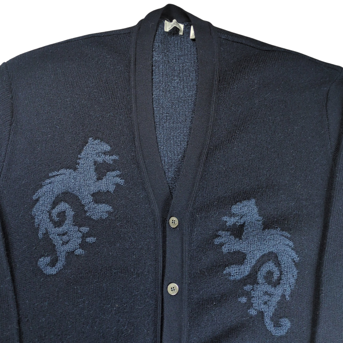 Hermes Twin Dragon Motif Oversized Cardigan Size L