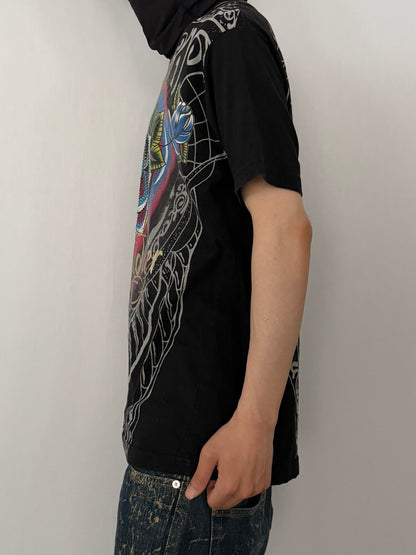 Christian Audigier Black Sequin T-Shirt Size M