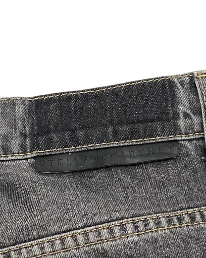 Stella McCartney Gray Wash Denim Pants Raw Hem