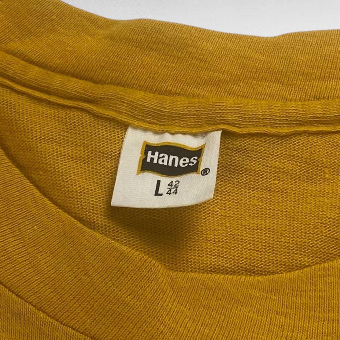 Hanes 70s T-Shirt Yellow Size L