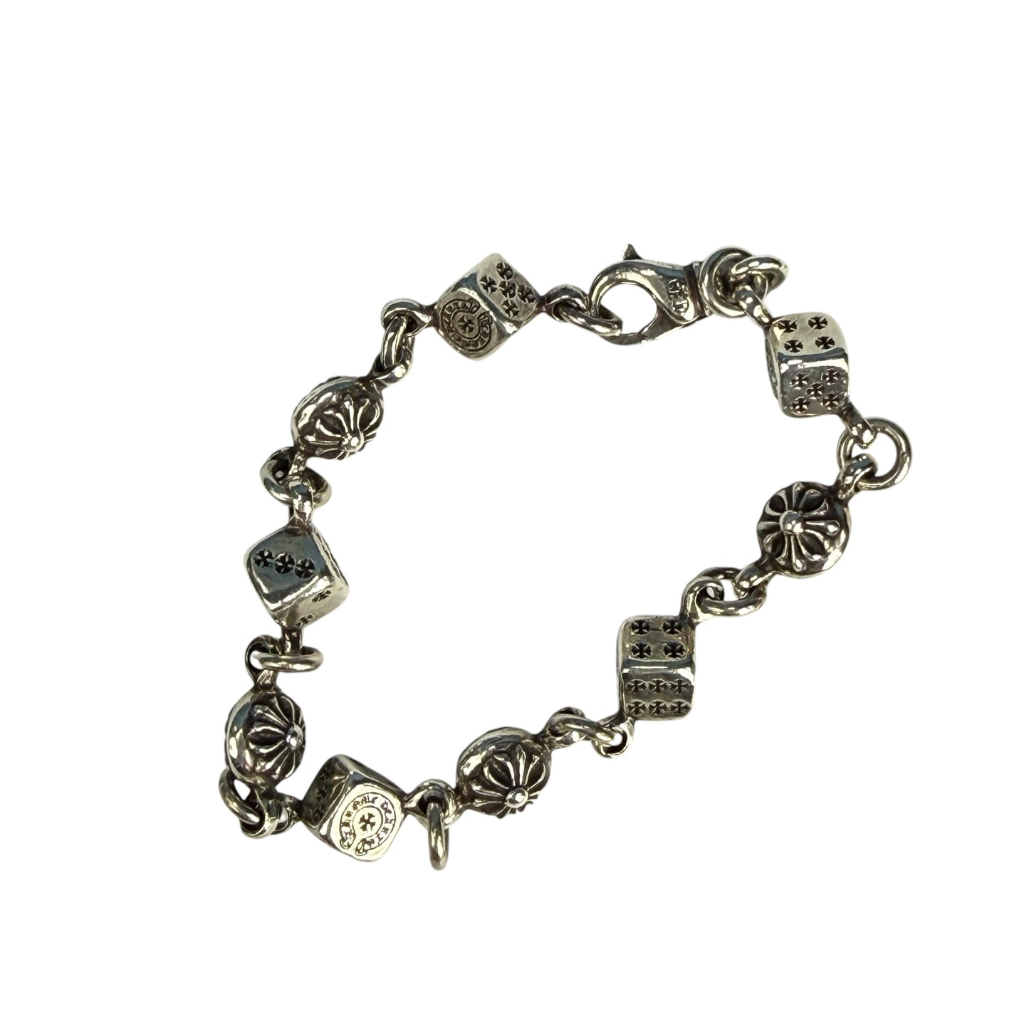 CHROME HEARTS Dice & Crossball Link Bracelet Size ONE SIZE