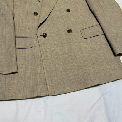 MEN'S BIGI 80s/90s Beige Glen Check Tailored Jacket