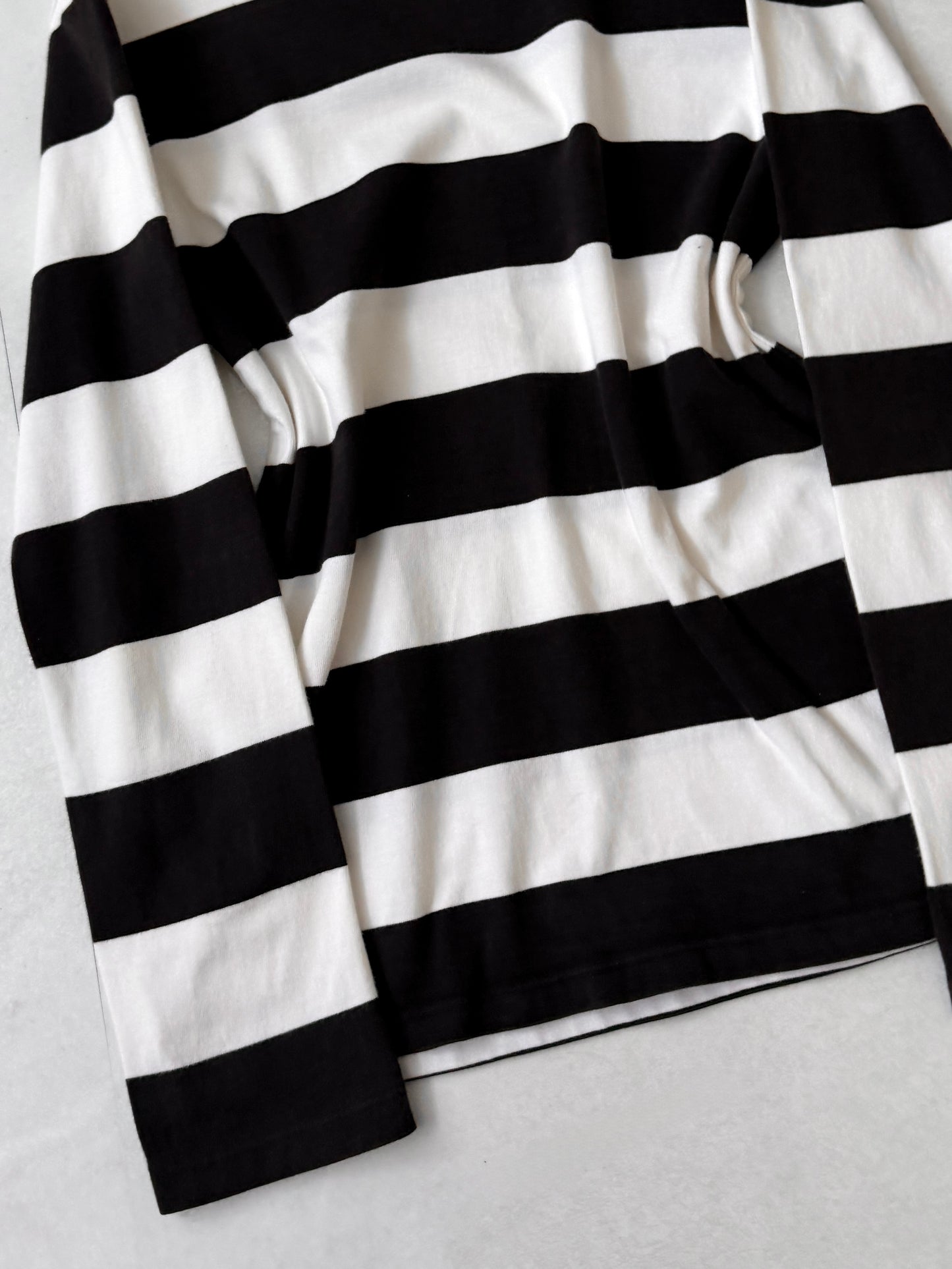 Agnes b Cotton Border Long Sleeve T-Shirt Size XS