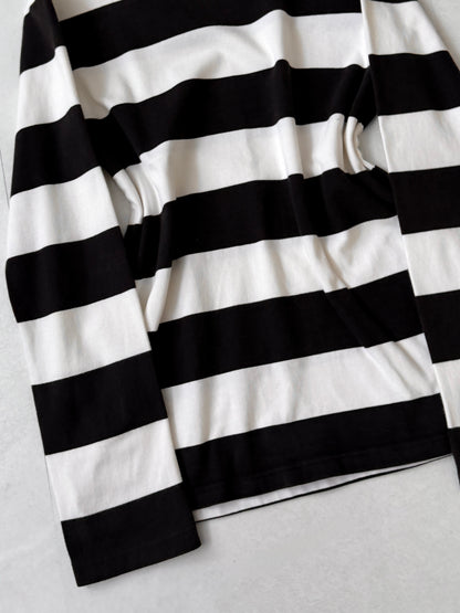 Agnes b Cotton Border Long Sleeve T-Shirt Size XS