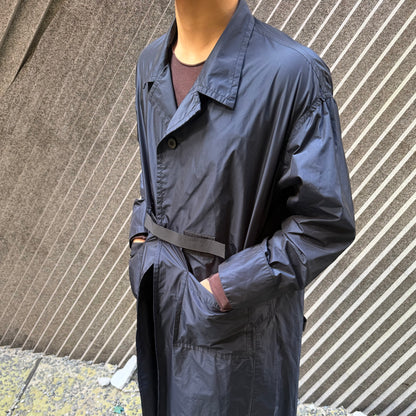 SHINYA KOZUKA 16SS Blue Nylon Long Trench Coat