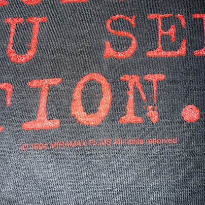 PULP FICTION 90s Movie Logo Double Sided T-Shirt Size XL