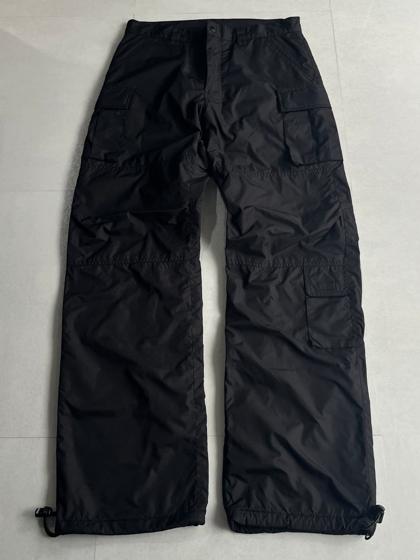 PPFM Black Nylon Cargo Pants