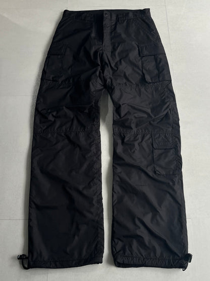 PPFM Black Nylon Cargo Pants