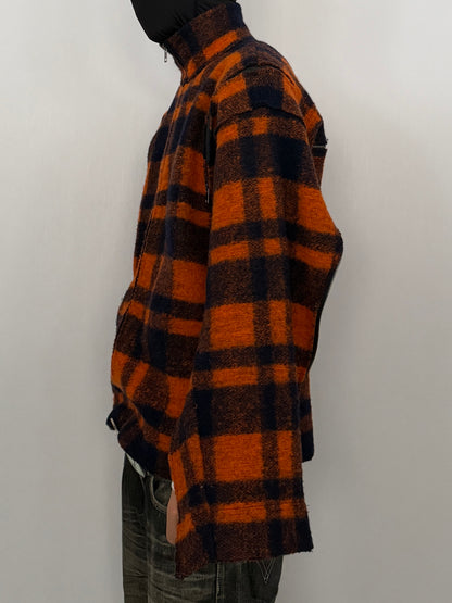 Zadig & Voltaire Multi Check Zip Wool Jacket Size XS