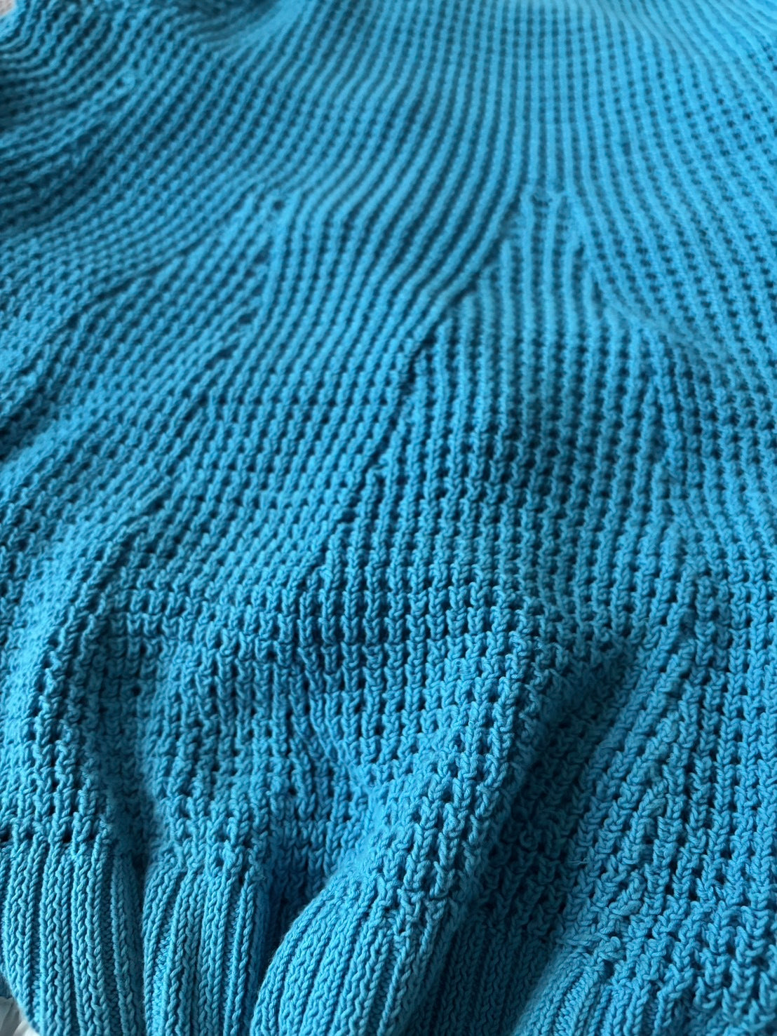 sacai luck SS14 Waffle Cardigan Drawstring Hem Blue Size 2
