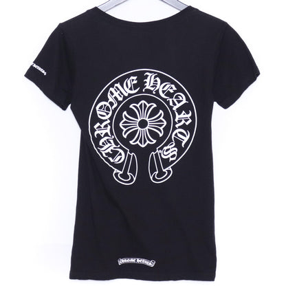 CHROME HEARTS Horseshoe Print V-Neck T-Shirt Black Size S