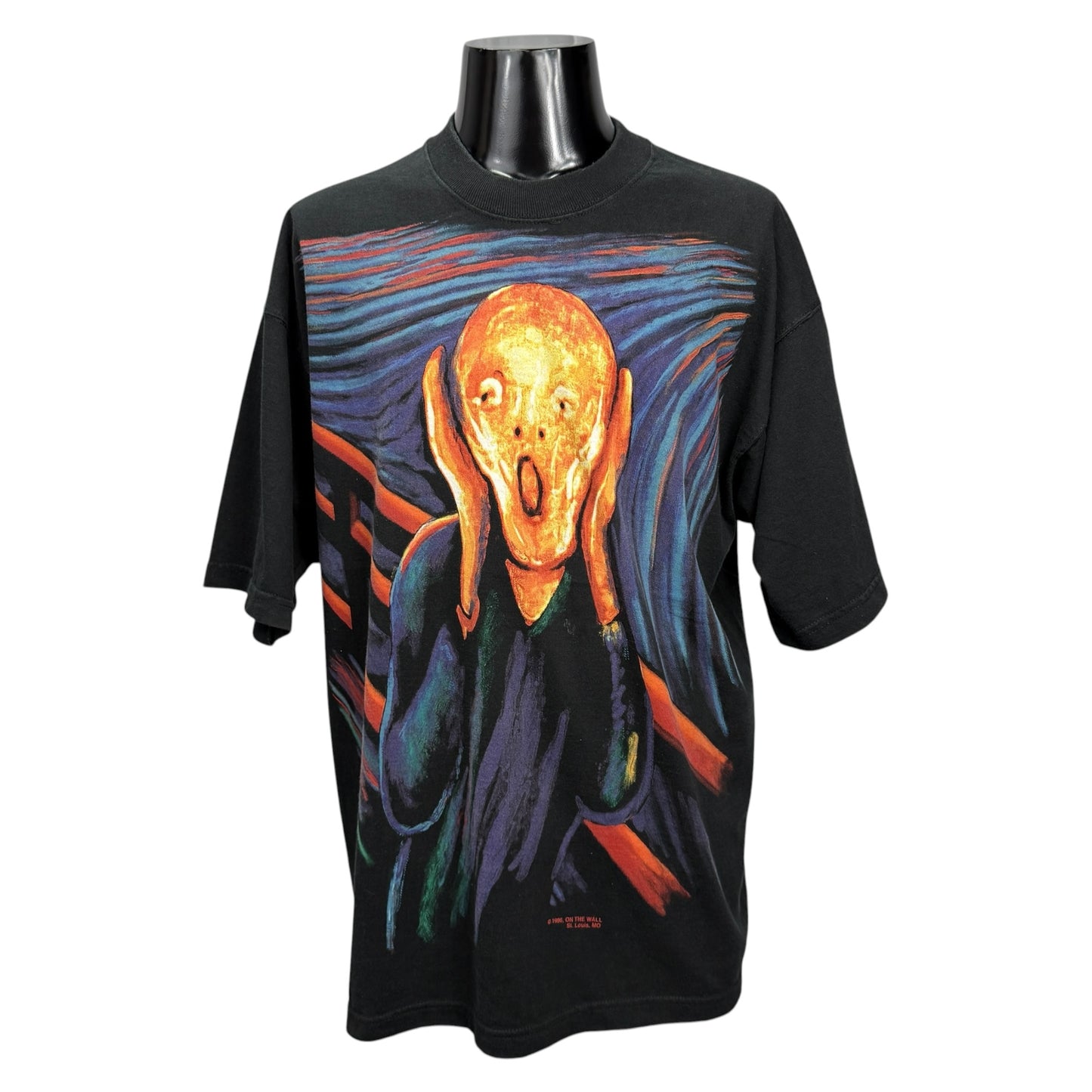 EDVARD MUNCH 90s Liquid Blue The Scream T-Shirt Blue Size XL