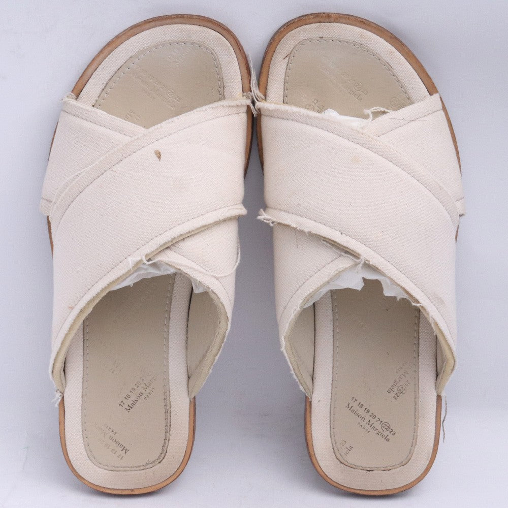 MAISON MARGIELA Canvas Slide Sandals Ivory Size EU 41