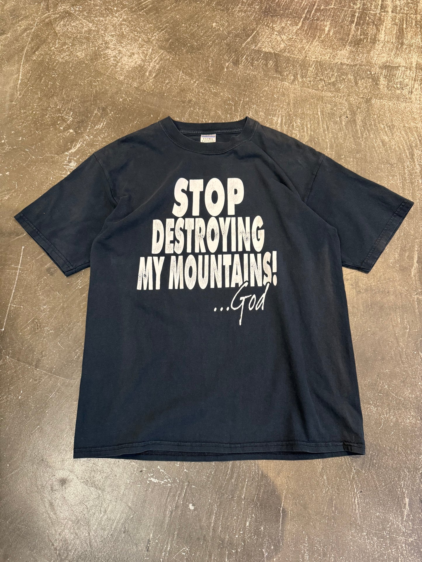 Vintage Black Cotton Tee Size L
